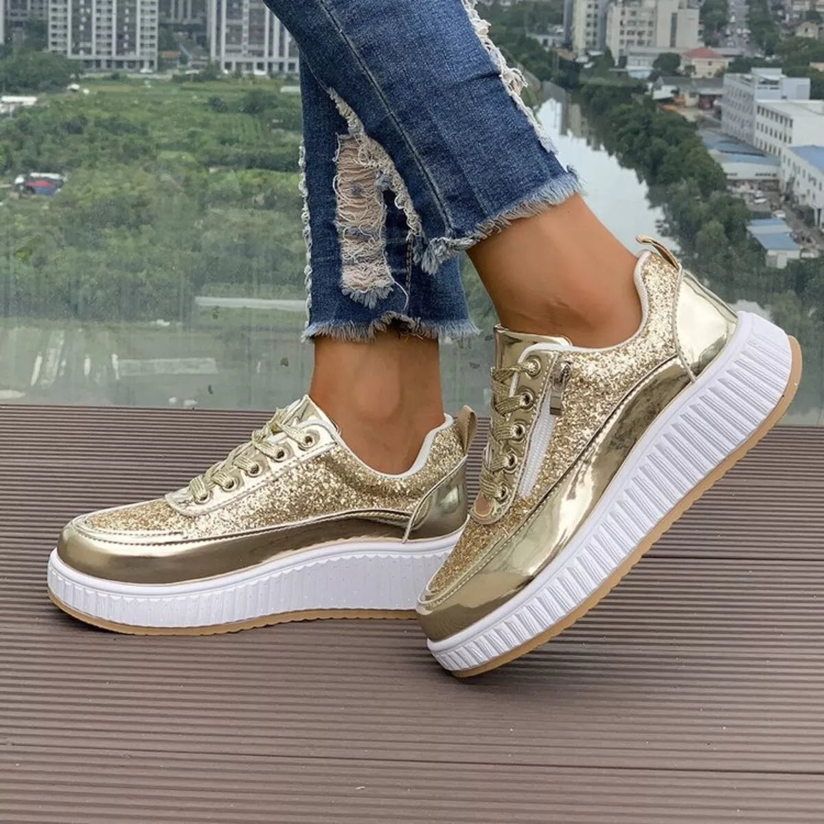 Lace Up Platform Sneakers