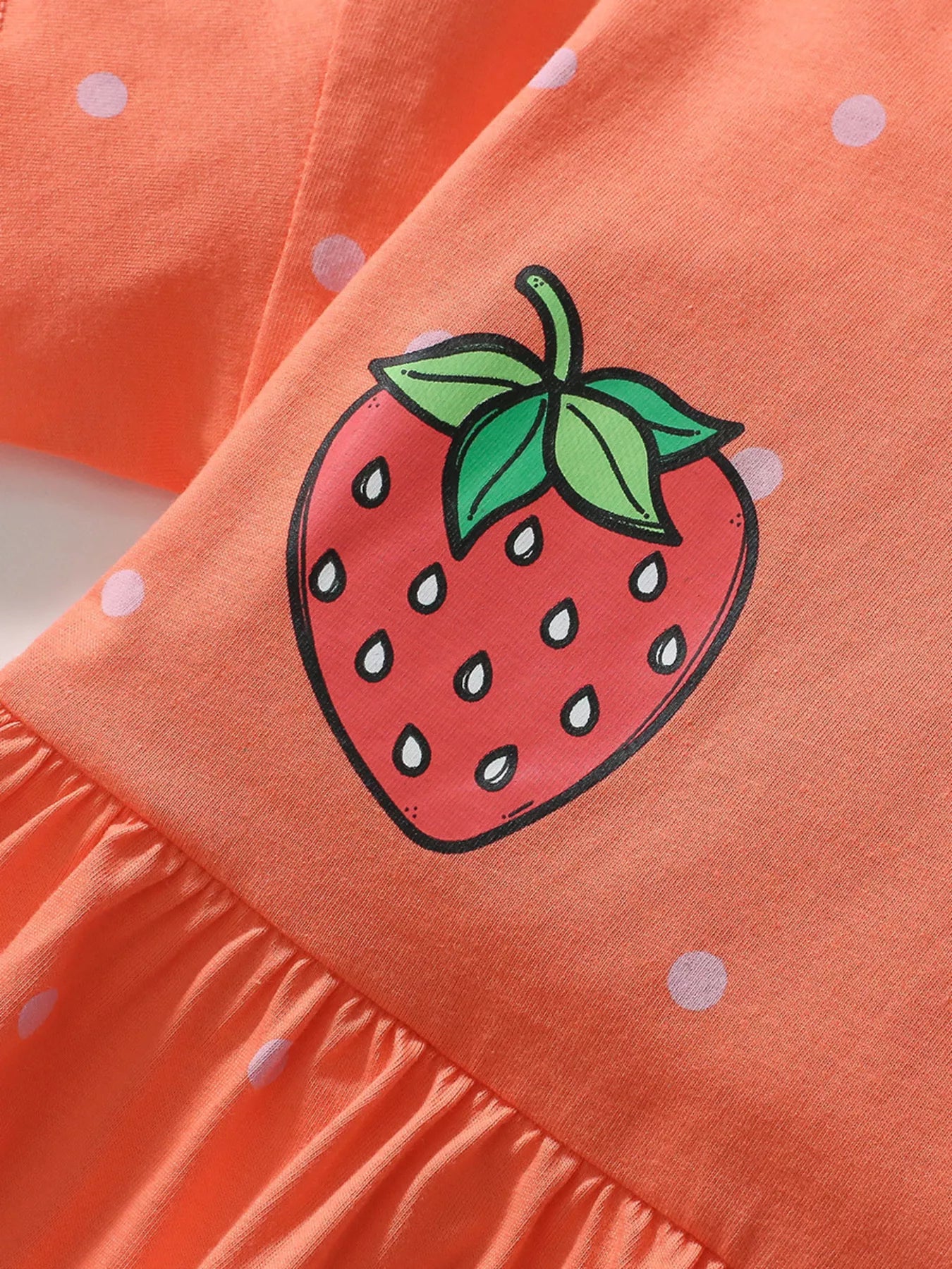 Children's Strawberry Print Casual Dress