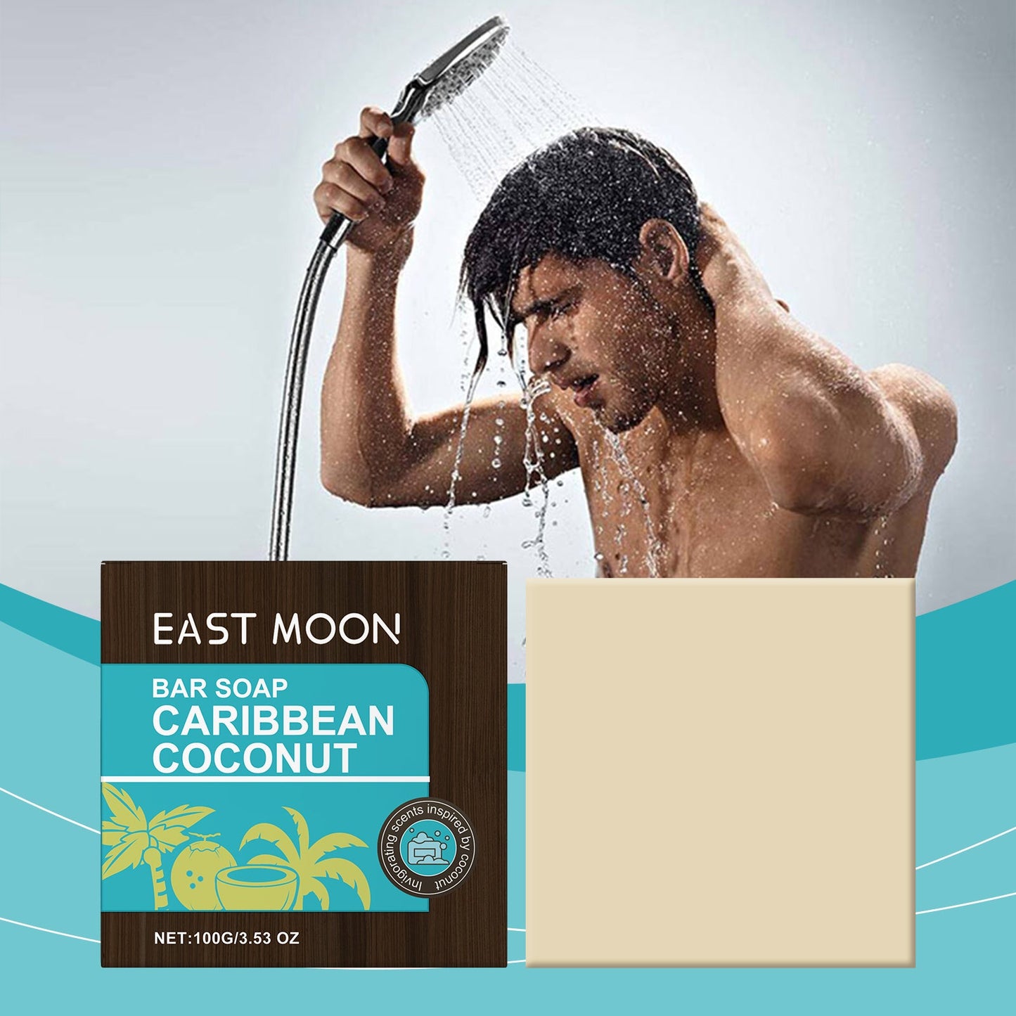 East Moon Caribbean Coconut Bath Soap, Gently Cleanses The Body And Moisturizes The Skin With Fragrance Shower Soap