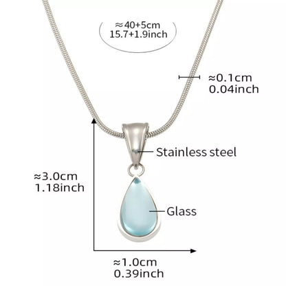 Stainless Steel Teardrop Necklace