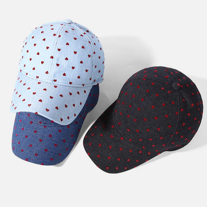 Heart-Patterned Casual Baseball Cap