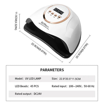 UV LED Nail Lamp,280W Nail Curing Lamps For Gel Polish With Automatic Sensor 4 Timer Setting,Led Nail Dryer, Professional Nail Art Drying Tools For Fingernail And Toenail