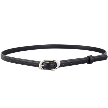 Silver Buckle Skinny Belt
