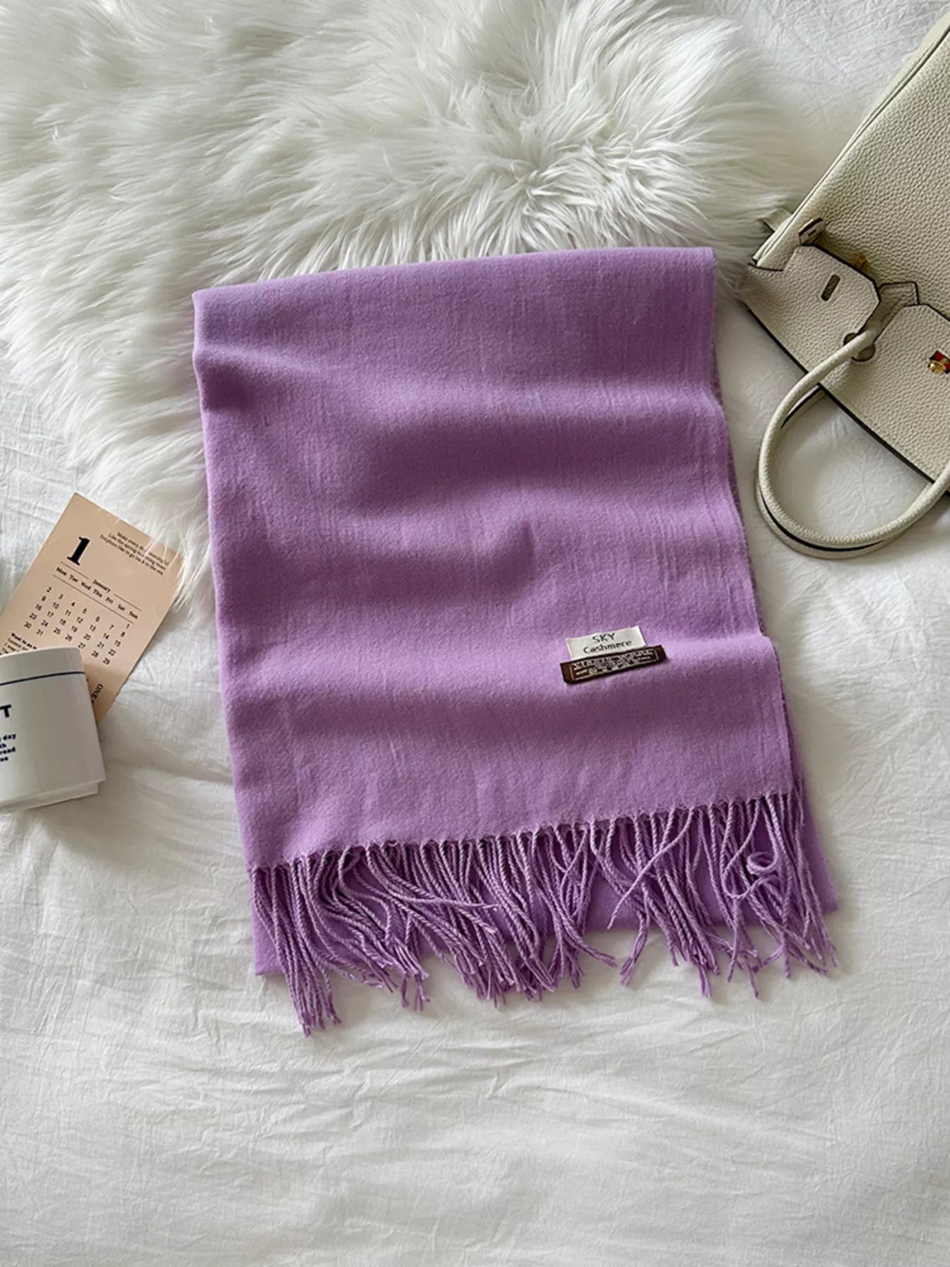 Fringe Solid Color Scarf
