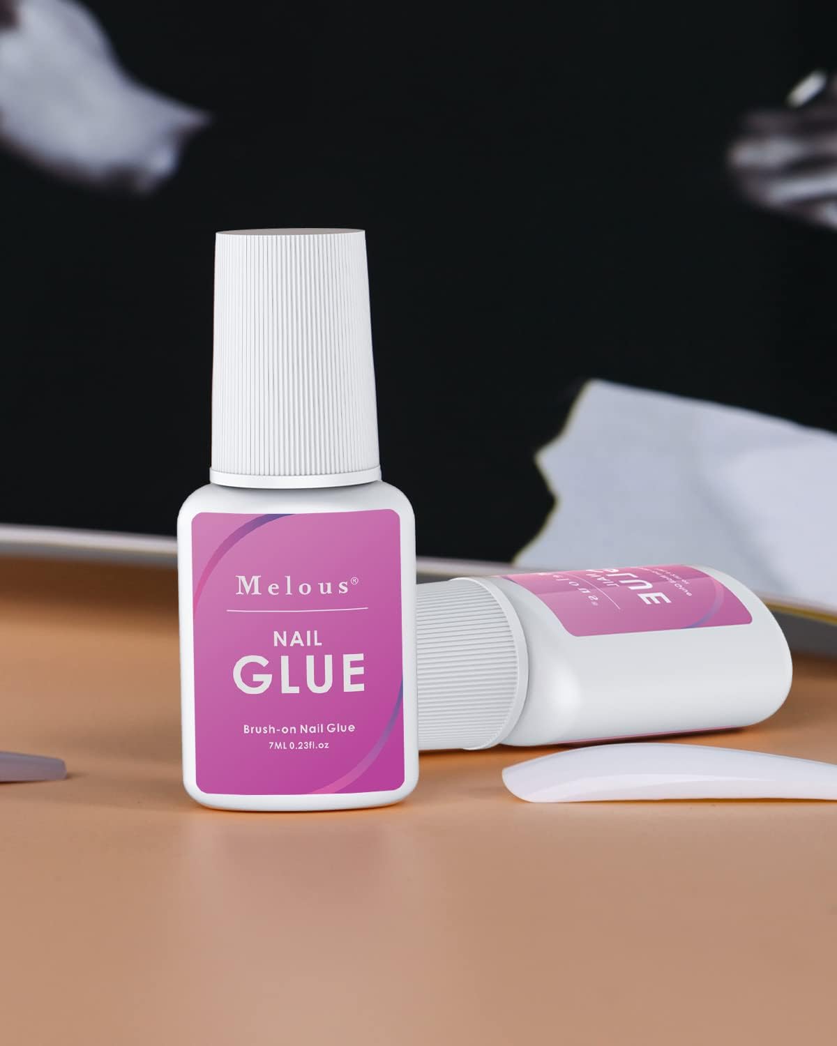 MELOUS Pink Nail Glue for Press on Nails