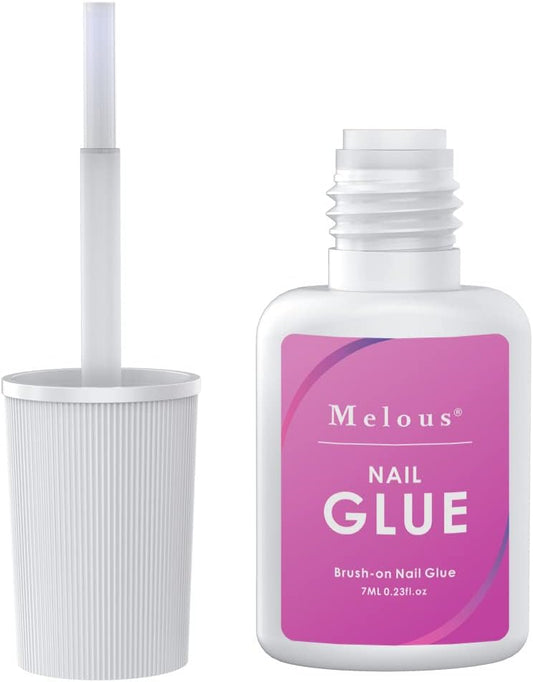 MELOUS Pink Nail Glue for Press on Nails