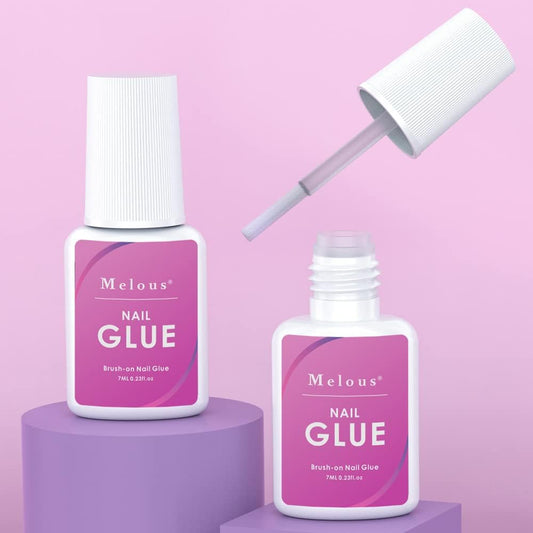 MELOUS Pink Nail Glue for Press on Nails