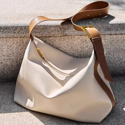 Leather Buckle Shoulder Bag