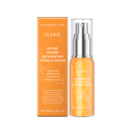 OUHOE Astaxanthin Facial Essence, Moisturizes And Moisturizes Delicate Skin Hydrating, Brightening And Moisturizing Skin Essence