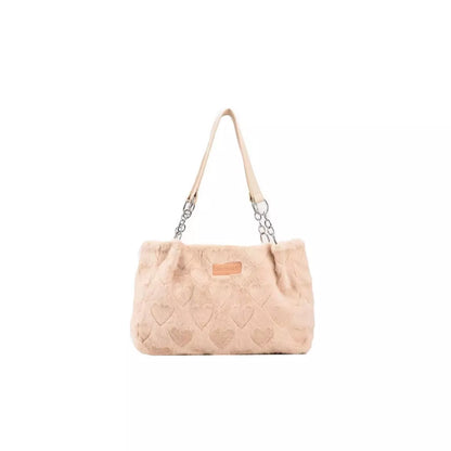 Fluffy Heart-Patterned Handbag