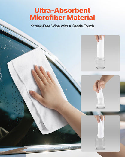 50 Pack White Microfiber Cleaning Cloth, 12 X 12 In Premium Microfiber Towels, Lint-Free And Scratch-Free, Absorbent Cleaning Rags For Car, Household, Kitchen, Window,  SPA, Hotel & Bathroom