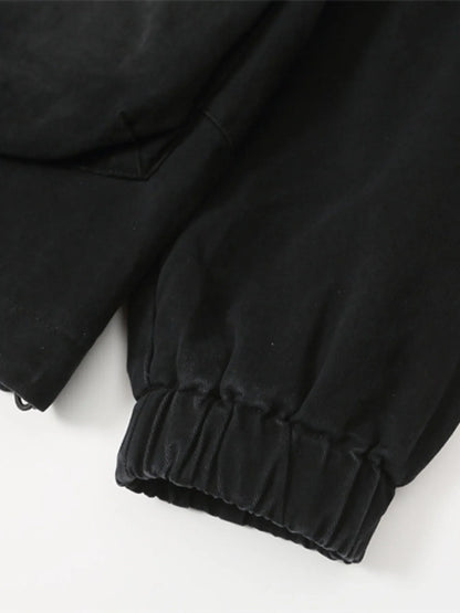 Men's Plus Size Drawstring Long Sleeve Jacket