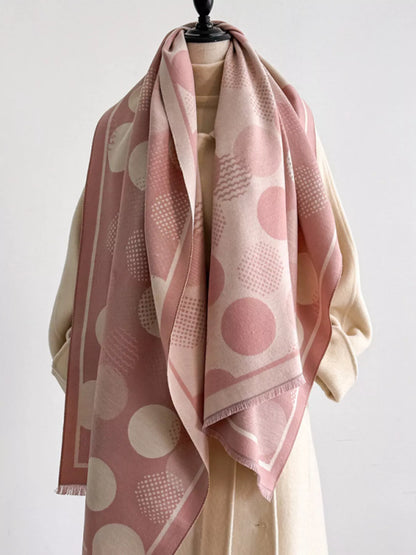 Polka Dot Raw Hem Scarf
