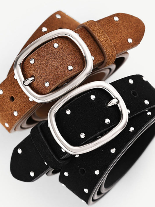 Studded Silver Buckle Belt