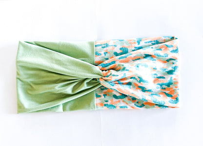 Camo Tennessee Teal/Solid Sage Headband
