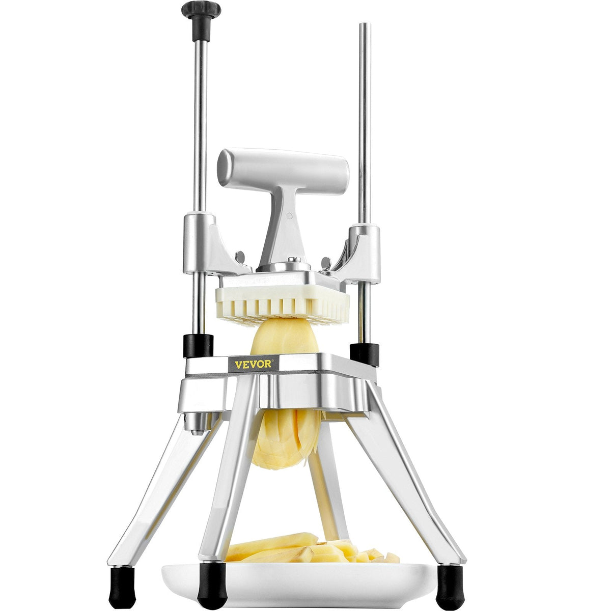 Commercial Vegetable Fruit Chopper, Stainless Steel French Fry Cutter With 4 Blades