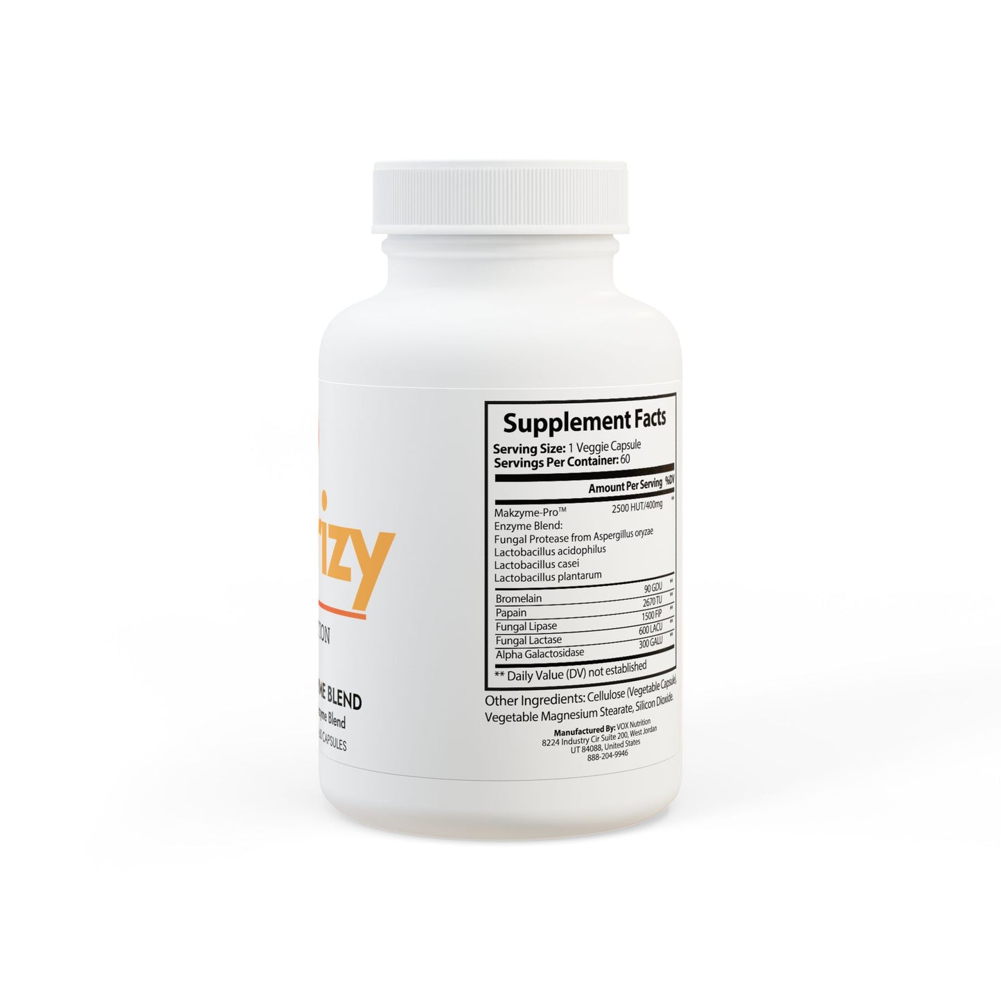 Nutrizy Digestive Enzyme Blend Supplement (60 Capsules)
