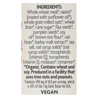 Nature's Path Organic Flax Plus Pumpkin Raisin Crunch Cereal, Wholesome Breakfast Option, 12.35 Oz, Pack of 12