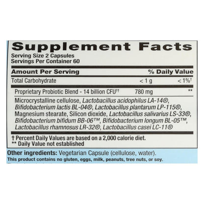 Nutrition Now PB 8 Pro-Biotic Acidophilus for Gut Health - 120 Veggie Caps