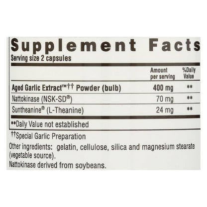 Kyolic Aged Garlic Extract Blood Pressure Health Supplement, 109 Capsules, 80 Caps