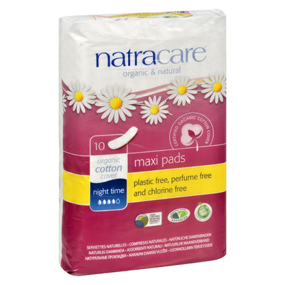 Natracare Organic Cotton Night Time Pads - Pack of 10