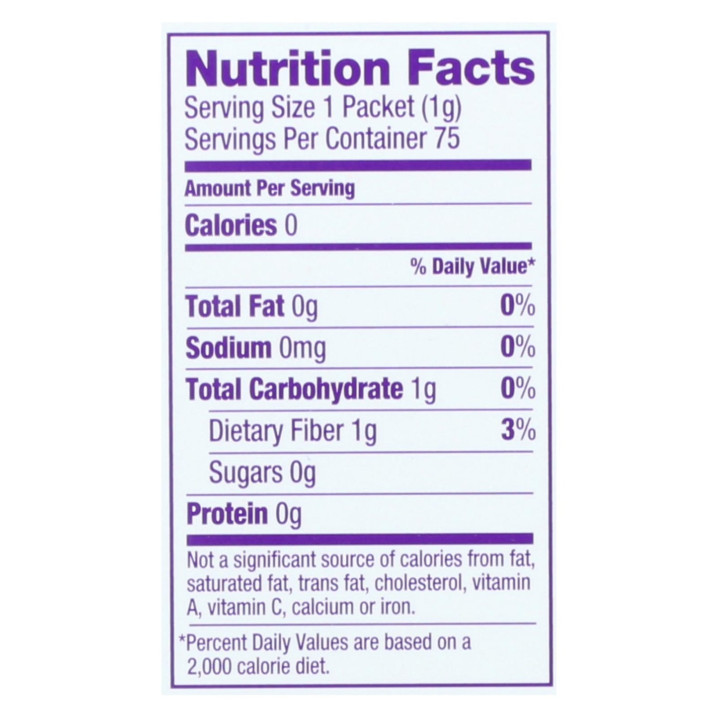 Wholesome Organic Zero Calorie Stevia Sweetener (Pack of 6 - 75 Count)