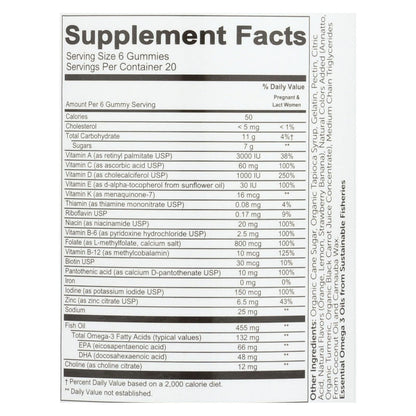 SmartyPants Prenatal Complete Multivitamin Gummies - Strawberry Banana, Lemon, Orange (80 Count)