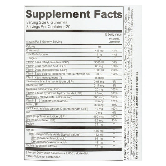 SmartyPants Prenatal Complete Multivitamin Gummies - Strawberry Banana, Lemon, Orange (80 Count)