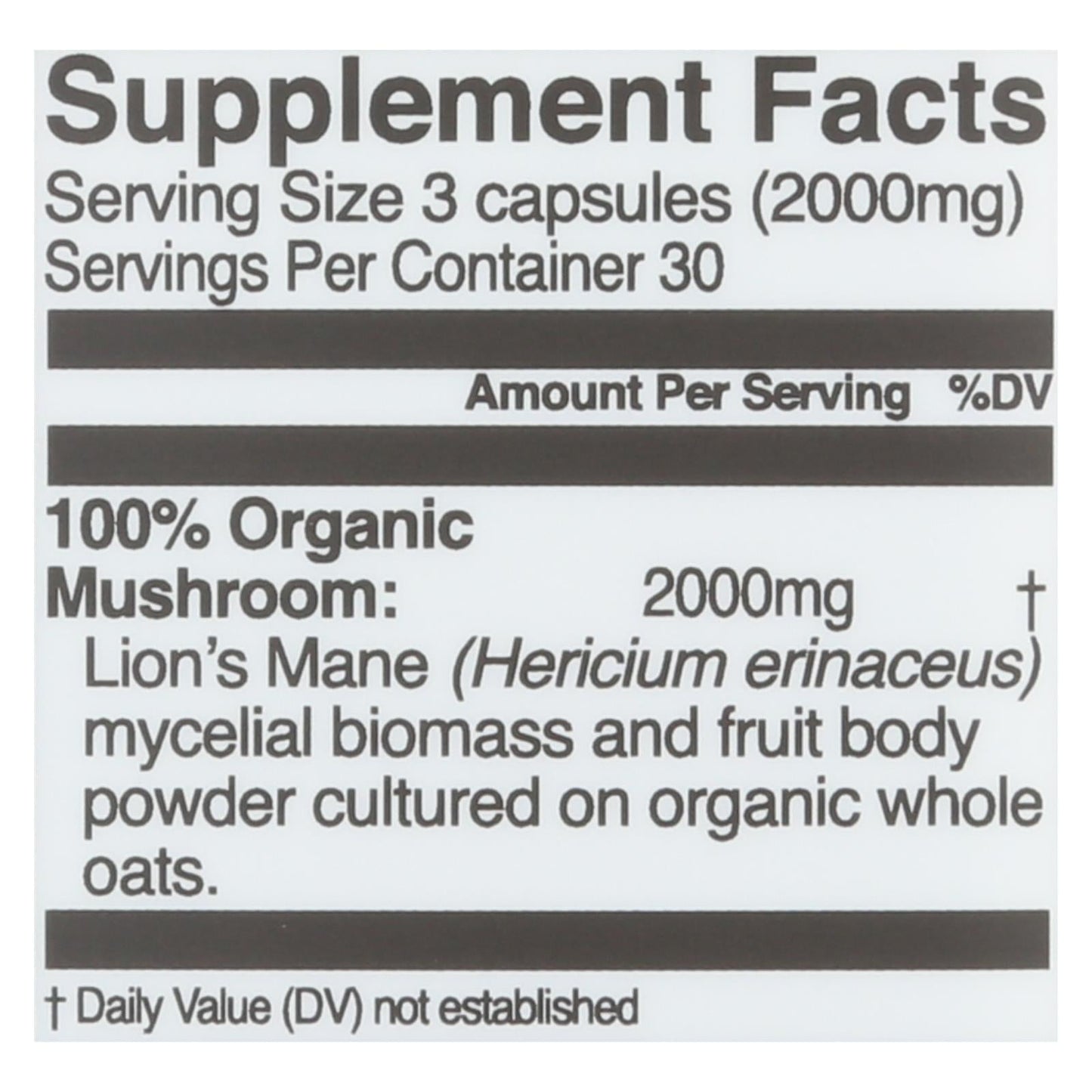 Om Mushroom Superfood Lion's Mane Mushroom Capsules, 90 Count