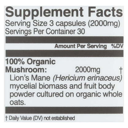 Om Mushroom Superfood Lion's Mane Mushroom Capsules, 90 Count