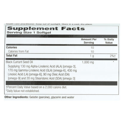 Health From The Sun Black Currant Oil Dietary Supplement - 60 Softgels