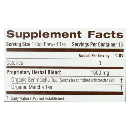 Traditional Medicinals Matcha Infused Green Tea with Jasmine Rice, Case of 6, 16 Bags Each, Organic & Sustainably Sourced
