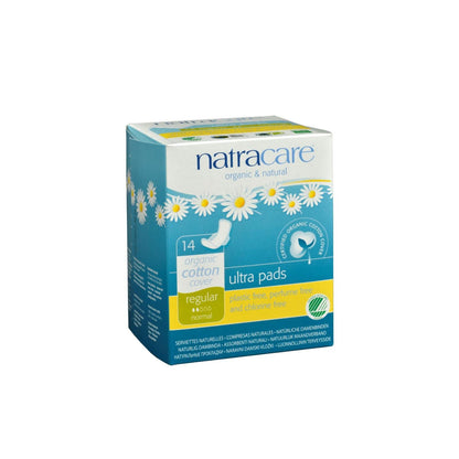 Natracare Organic Regular Size Ultra Pads with Wings (Pack of 14)