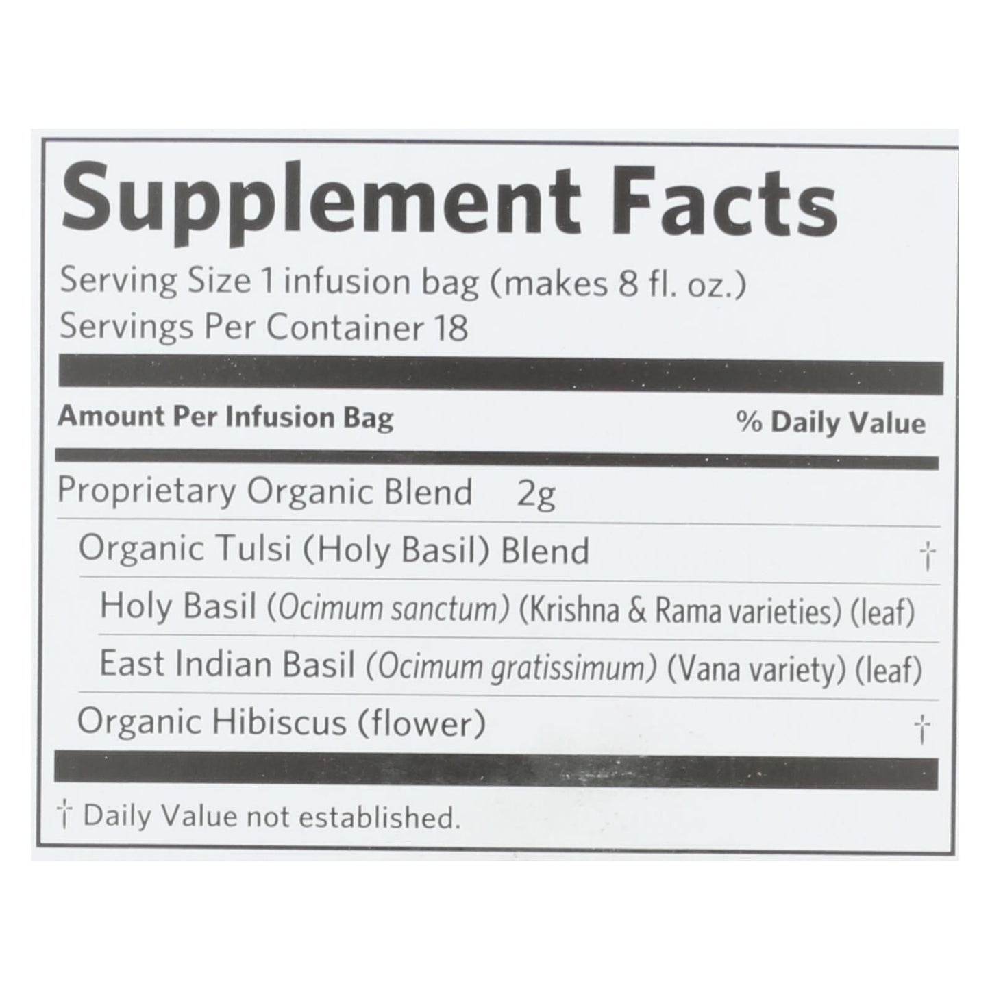 Organic India Tulsi Hibiscus Tea, Relaxing & Refreshing Herbal Supplement, 6 Packs of 18 Tea Bags