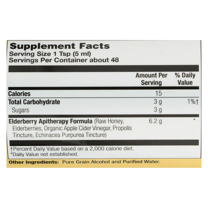 Honey Gardens Apiaries Organic Honey Elderberry Extract with Propolis (8 Fl Oz)