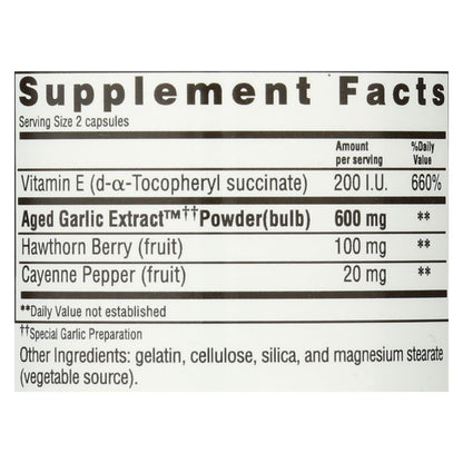 Kyolic Aged Garlic Extract: Heart-Boosting 100 Capsules