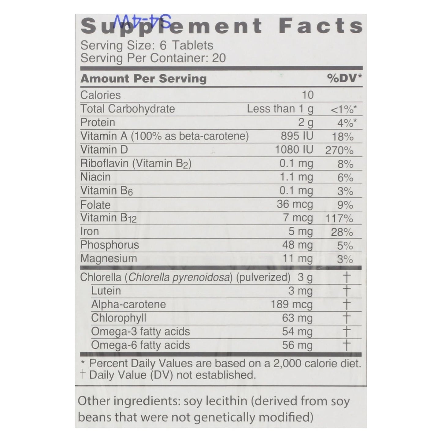 Sun Chlorella A Tablets, 500 mg, Pack of 120, Pure Chlorella Superfood Supplement
