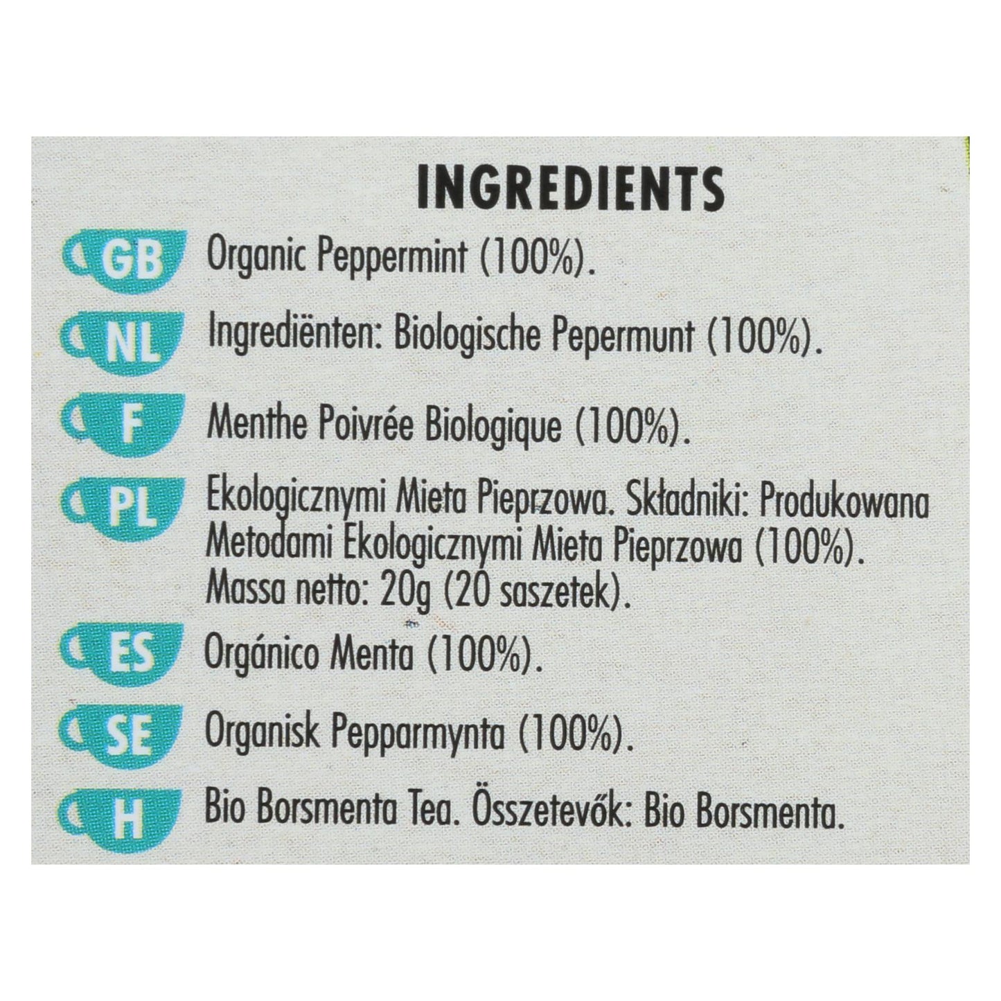 Heath & Heather Peppermint Herbal Tea (Pack of 6 - 20 Ct.)