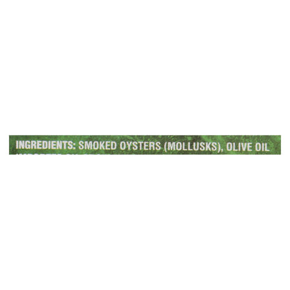 Crown Prince Naturally Smoked Oysters in Pure Olive Oil, 3 oz, Case of 18
