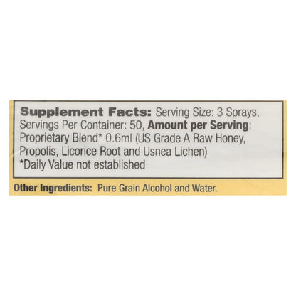 Honey Gardens Propolis Spray 1 oz - Natural Throat & Immune Support