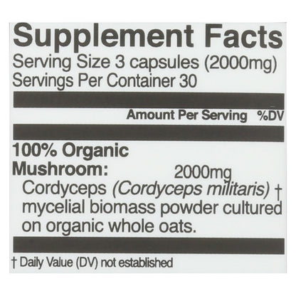Om Mushroom Superfood Cordyceps Mushroom Capsules, Energy and Endurance Support Supplement, 90 Count