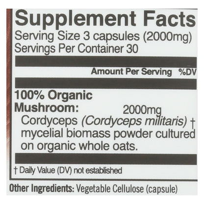 Om Mushroom Superfood Cordyceps Mushroom Capsules, Energy and Endurance Support Supplement, 90 Count