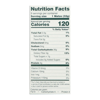 Manischewitz Whole Wheat Matzo - 10 Oz. (Pack of 12)