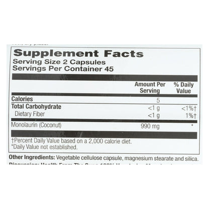 Health From The Sun Monolaurin - 90 Vegetarian Capsules