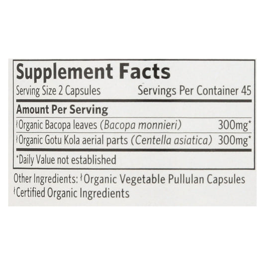 Organic India Memory & Mental Clarity Supplement (90 Vegetarian Capsules)