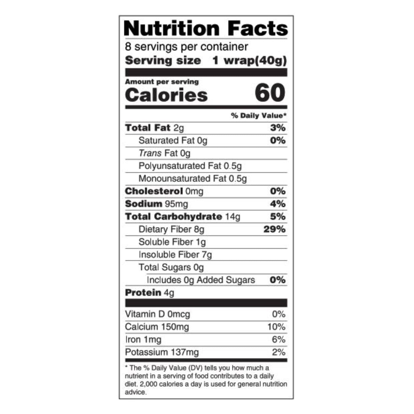 Tumaro's Garden Veggie Carb Wise Wraps: 6 Packs of 8 Ct.