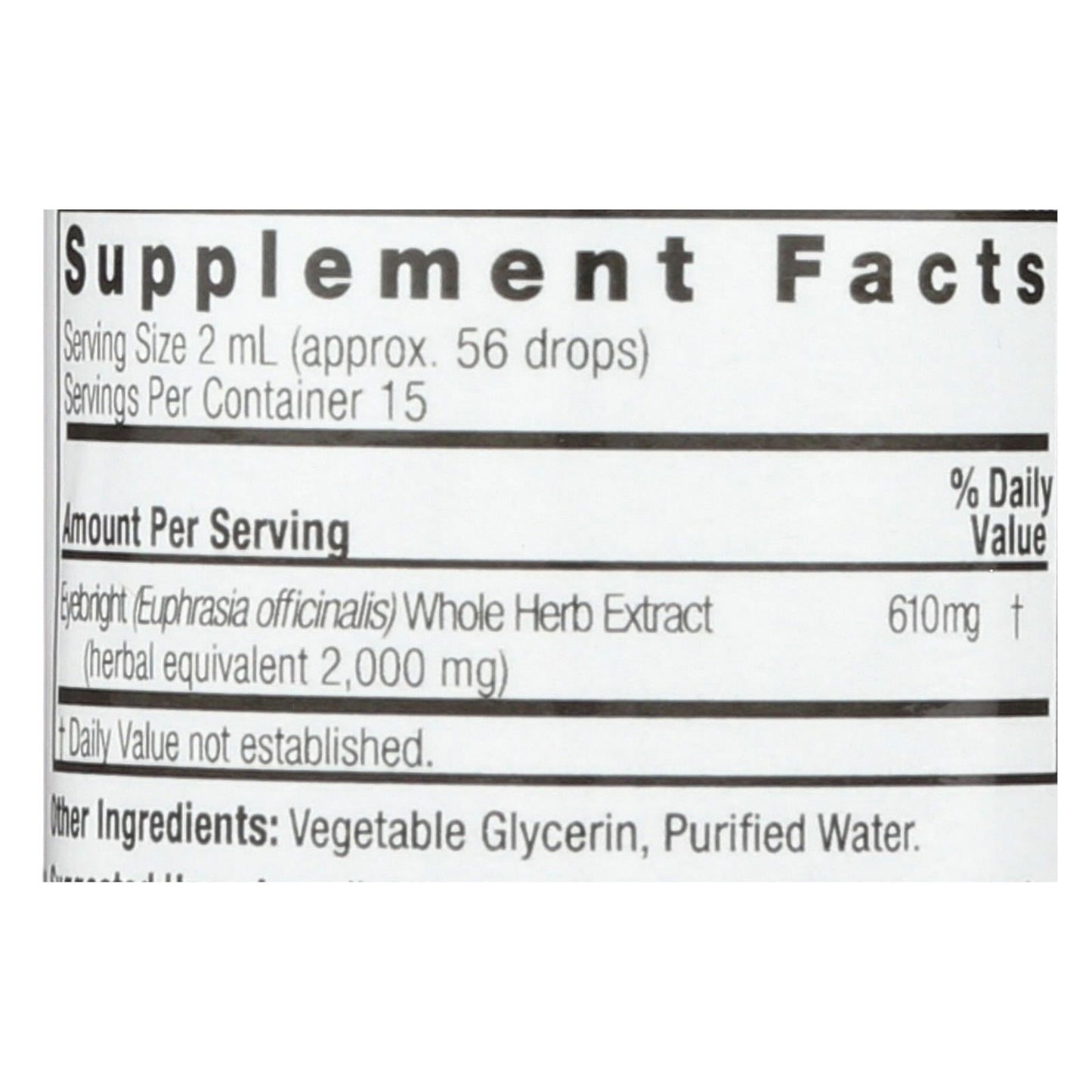 Nature's Answer Eyebright Herb Alcohol-Free, 1 Fl Oz