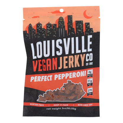 Louisville Vegan Jerky, 3 Oz. Pepperoni-Flavored (Pack of 10)