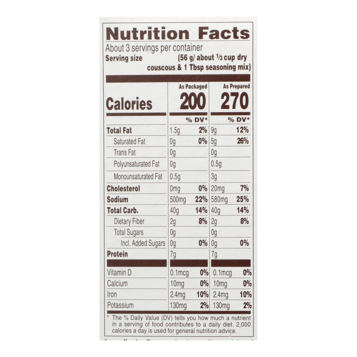 Near East Roasted Olive Oil and Garlic Couscous, Case of 12, 5.8 Oz Packs