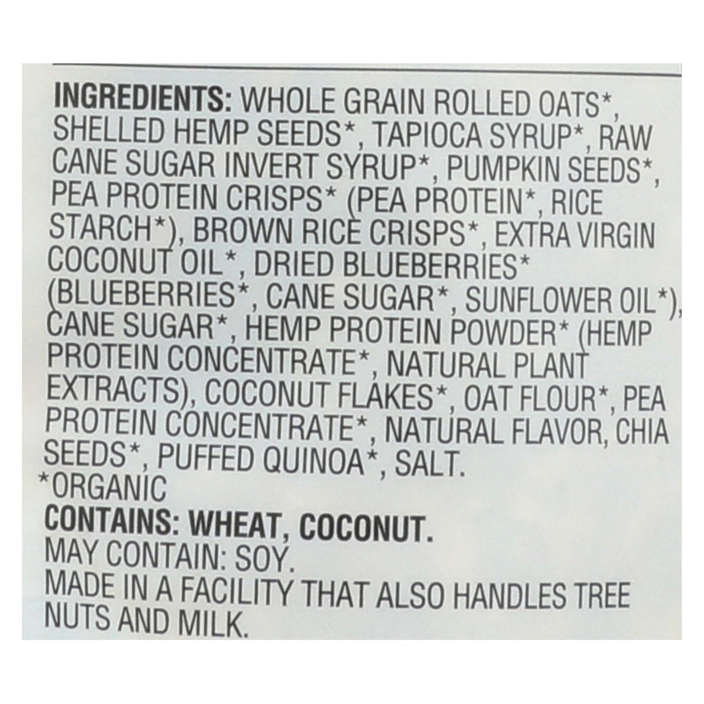 Manitoba Harvest Hemp Blueberry Granola, 10 oz, Pack of 6